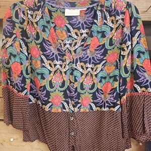 Anthropologie Colorful Floral Blouse